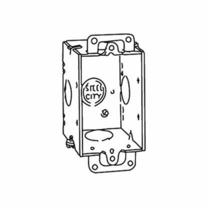 Thomas & Betts Steel City® CW-1/2 Gangable Welded Style Switch Box, Steel, 14 cu-in Capacity, 1 Gangs, 1 Outlets, 3 Knockouts